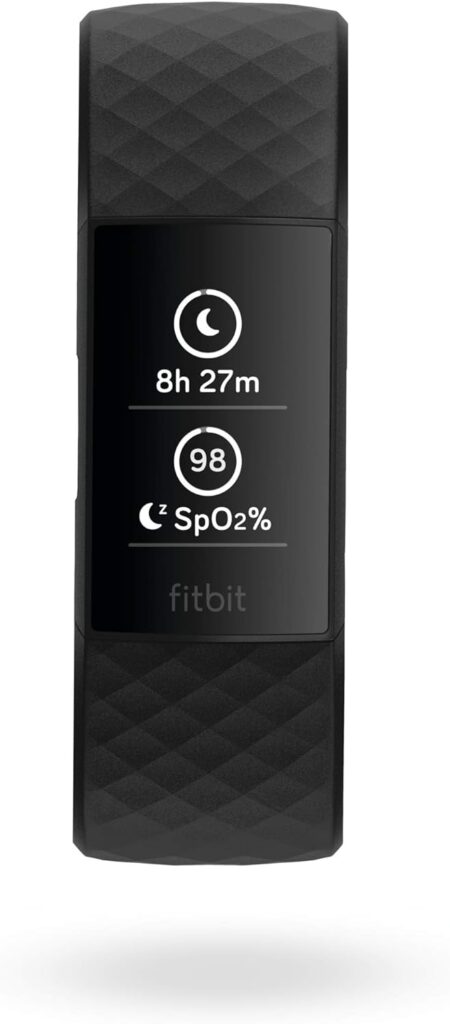 Fitbit Charge 4 Fitness and Activity Tracker with Built-in GPS, Heart Rate, Sleep  Swim Tracking, Black/Black, One Size (S L Bands Included)